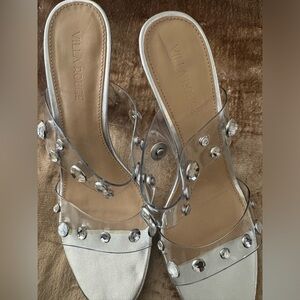 Brand new Villa Rouge PVC clear crystal sandals.